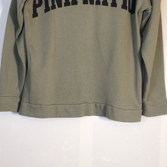 Victoria's Secret Pink Nation Campus Crew Mesh V-Neck Sweatshirt - Picture 7 of 14